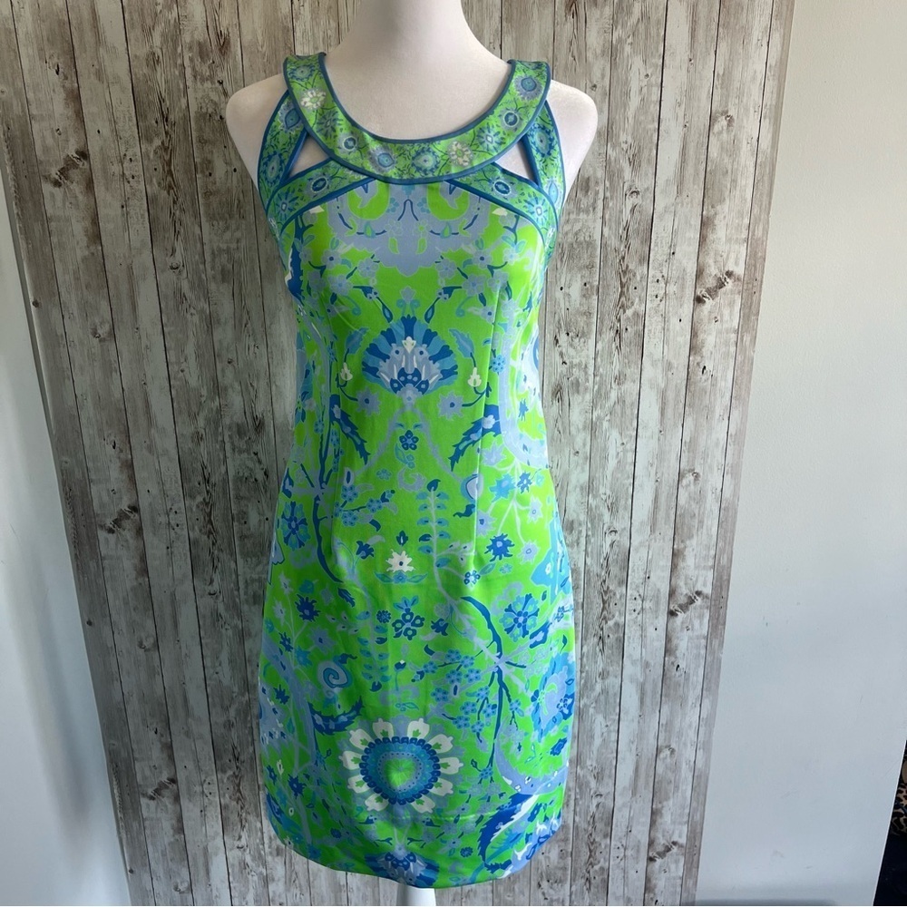 Gretchen Scott Floral Resort Preppy Southern Criss Cross Dress XS